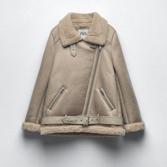 NWT Zara double faced jacket taupe - Picture 4 of 12